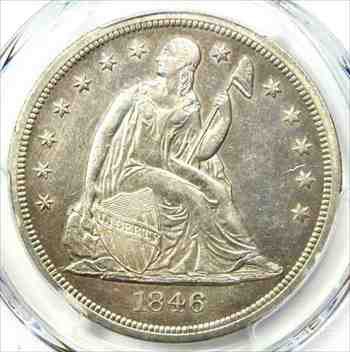 硬貨 1846 Oシートリバティシルバーダラー$ ゴールド 銀貨 PCGS 1 
