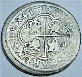 年中無休 硬貨 銀貨 金貨 シルバー 1726スペインシルバー1レアルズオールドアンティーク1700年代植民地時代の海賊ト アンティークコイン ゴールド その他アクセサリー ジュエリー Revuemusicaleoicrm Org