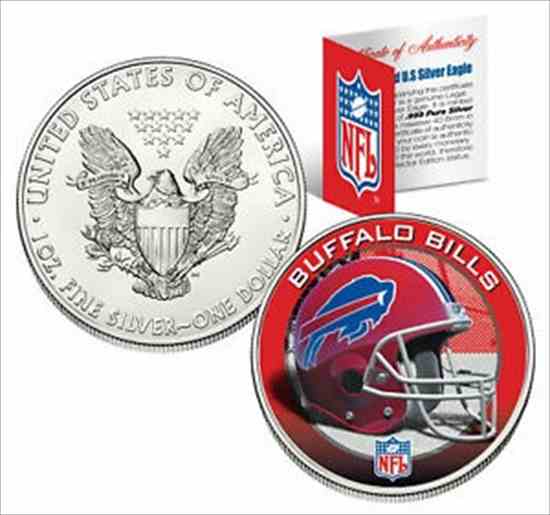 最高品質の 金貨 銀貨 硬貨 シルバー ゴールド アンティークコイン BUFFALO BILLS 1 Oz American Silver Eagle $ 1 US Coin Colorized NFL LICENSED, インテリアショップドリームランド 5a968bf7