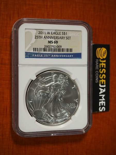 新着商品 金貨 銀貨 硬貨 シルバー ゴールド アンティークコイン 11 W Burnished Silver Eagle Ngc Ms69 25周年記念セット 11 W Burnished Sil 激安特価 Sylvaniatownshippolice Com