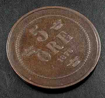 金貨 銀貨 硬貨 シルバー ゴールド アンティークコイン 1878 5スウェーデンの鉱石青銅貨いいコンディション