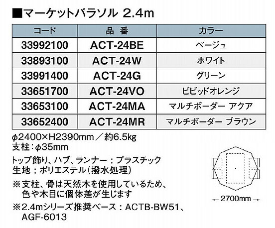 SALE安い マーケットパラソル 園芸 ベージュ の通販はau PAY マーケット - エクシーズ au Wowma!店|商品 2.4m ACT-24(タカショー) 送料無料 シェードガーデン 小型パラソル 2400 ガーデニング 庭 正規店定番