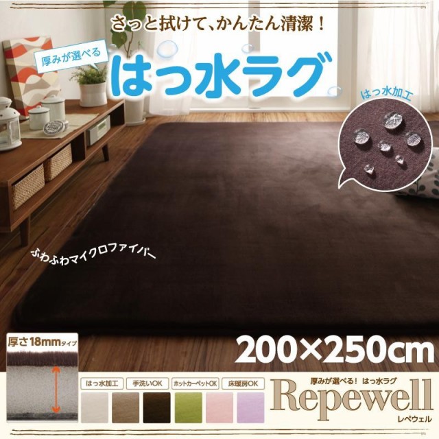 ついに再入荷 ラグ カーペット 0 250cm おしゃれ はっ水 ホットカーペットカバー 床暖房ok Repewell レペウェル 厚さ18mm マイクロファイバー クーポン発行 Theblindtigerslidell Com