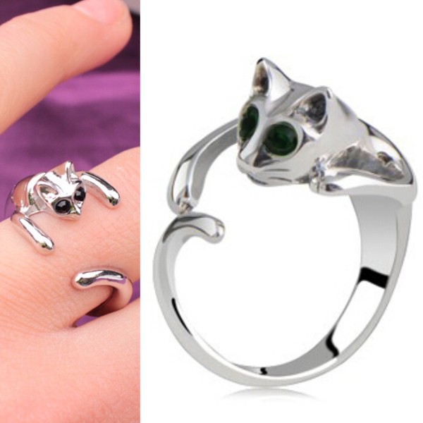 リング 指輪 ネコ 猫 リアル フープ フープリング フリーサイズ ゆびわ レディース ギフト アクセサリー ゴシック ロリータ パンク ハロ|au PAY マーケット