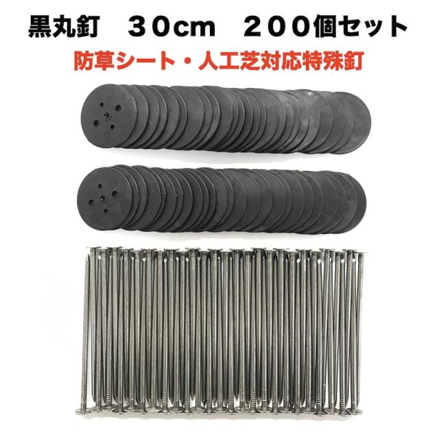 見つけた人ラッキー 黒丸釘セット 黒丸板0枚 30cm釘0本セット 防草シート 人工芝 押さえ用 特殊釘 雑草対策 押さえ杭 抑え杭 押さえピン ヘアピン杭 Uピ 格安 Duyanhcorp Com