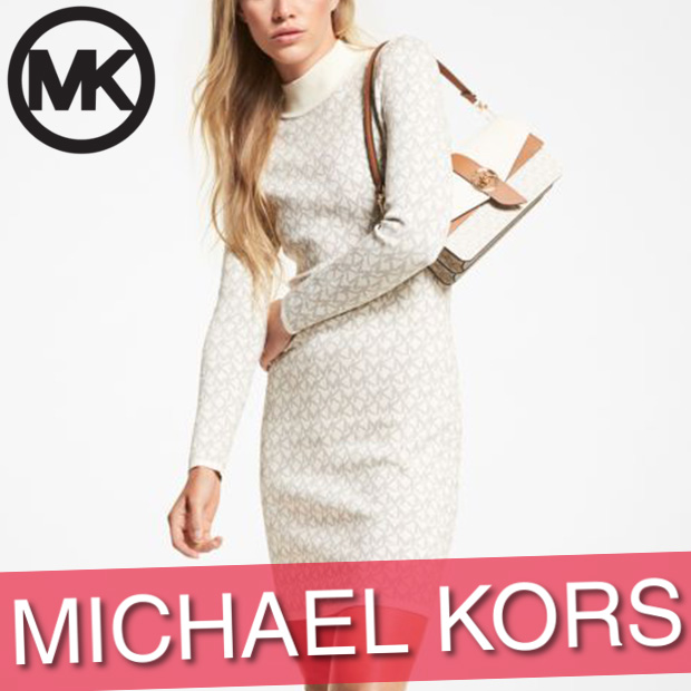 受注製作 マイケルコース ワンピース ドレス ミニ ショート ロゴ ジャカード モックネック ドレス 新作 Mh180nv5kz 激安大セール Www Nautipar Com Br