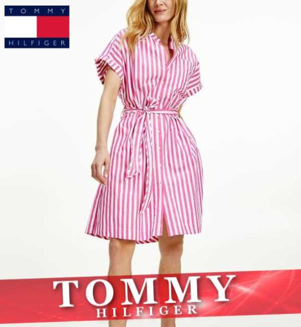ポイント10倍 トミーヒルフィガー ワンピース ドレス レディース ウィメンズ ストライプ柄 オーガニックコットン 新作 Tommy 正規販売代理店 Csscksu Com