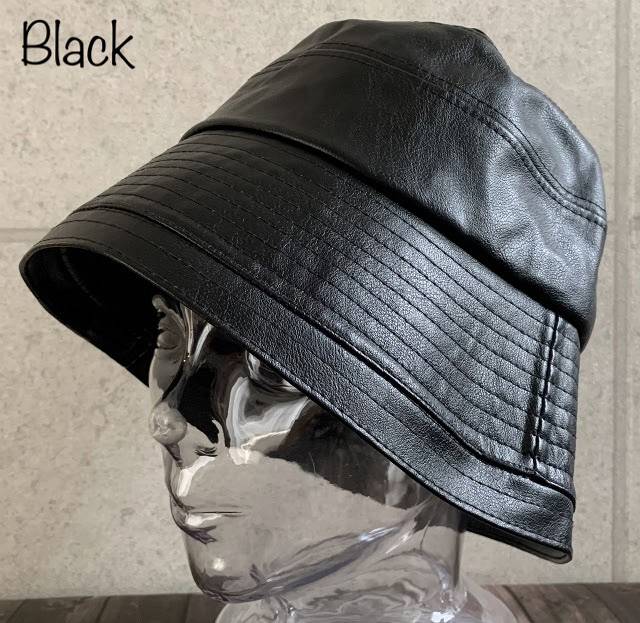帽子 レザー バケット ハット バケハ 皮革 トレンド メンズ レディース 男女兼用 サイズ調整 アウトドア オールシーズン