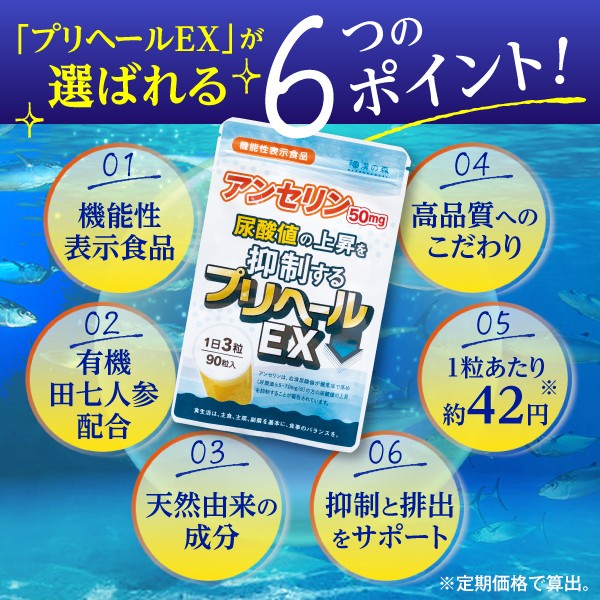 アンセリン サプリ 90粒入り 2袋セット 和漢の森 尿酸値 下げる サプリ 尿酸 プリン体 お酒 田七人参 尿酸値対策 フィッシュペプチド DHの通販はau PAY マーケット - 和漢の森