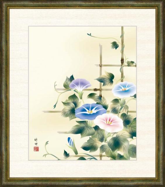好評継続中 F8 花鳥画夏飾り 大 額 朝顔 田村竹世 和の風情 モダン インテリア 安らぎ 潤い 壁掛け 階段飾り 送料無料 G4 Bk0708 プレゼント対象商品 Centrodeladultomayor Com Uy
