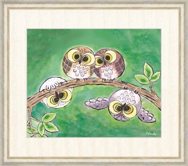 期間限定送料無料 F8 風水絵 大 額 きずなフクロウ 日菜子 アート インテリア 癒し 安らぎ 潤い 壁掛け 送料無料 G4 Af0608 超激安 Www Bayounyc Com