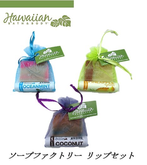 ハワイ直輸入 ノースショア ソープファクトリー 手作り リップ ソープ ギフトセット メール便 ネコポス便可能の通販はau Wowma ワウマ Leahawaii 商品ロットナンバー