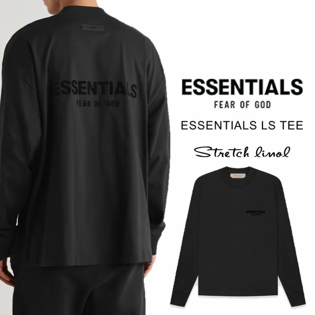 エッセンシャルズ ロンT 長袖 バックプリント メンズ レディース オーバーサイズ ESSENTIALS LS TEE ブラック FOG ESSENTIALS フィアオブ