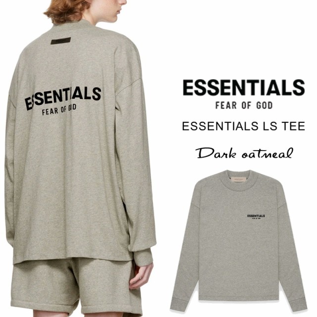 エッセンシャルズ ロンT 長袖 バックプリント メンズ レディース オーバーサイズ ESSENTIALS LS TEE グレー FOG ESSENTIALS フィアオブゴ