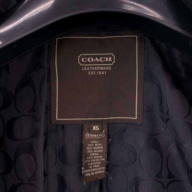 爆買い国産 COACH ロングコート レディース 101684の通販はau PAY マーケット - BRAND SAMURAI|商品ロットナンバー:4917176 コーチ サイズ XS スナップボタン ブラック ウール/ナイロン/モヘア ステンカラーコート 2022特価