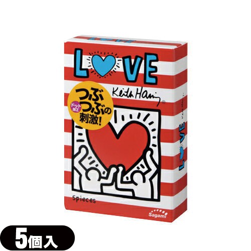 男性向け避妊用コンドーム 相模ゴム工業 キース へリング Keith Haring ドット 500 5個入 キー