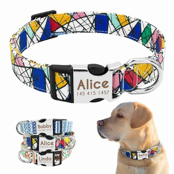 犬用首輪 ナイロン ドッグカラー パーソナライズ 無料刻印 Idタグ ネームプレート ２の通販はau Pay マーケット 青い手商店 商品ロットナンバー