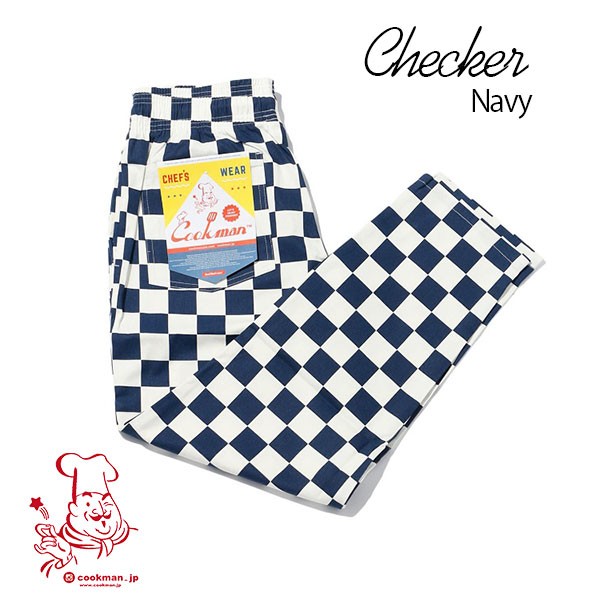 ブランドおしゃれ Chef Pants Checker Navy シェフパンツ チェッカー ネイビー Unisex 男女兼用 Cookman クックマン イージーパンツ アメリカ お洒落無限大 Dududustore Com Br