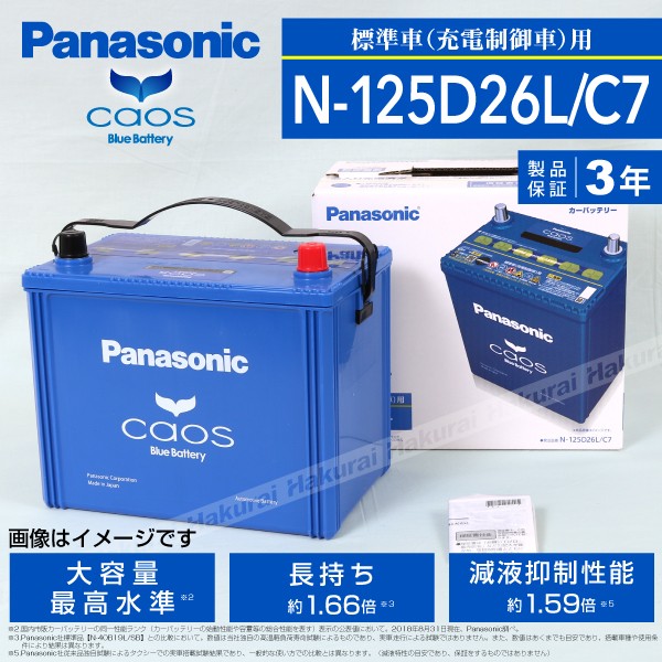 N 125d26l C7 ホンダ ラグレイト Panasonic カオス ブルーバッテリー 国産車用 保証付 送料無料の通販はau Pay マーケット ハクライ 商品ロットナンバー