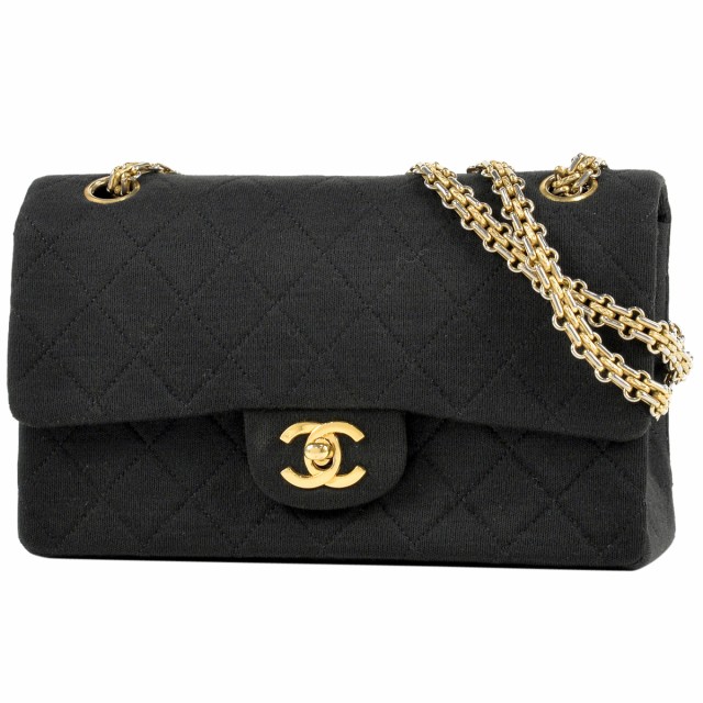 シャネル CHANEL マトラッセ Wフラップ チェーン ココマーク CC ハンドバッグ ショルダーバッグ ジャージ ブラック レディース 中古