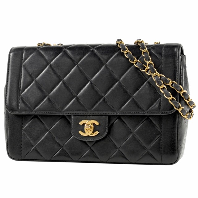 シャネル CHANEL ココマーク チェーン ショルダーバッグ CC マトラッセ Wチェーン ショルダーバッグ レザー ブラック レディース 中古