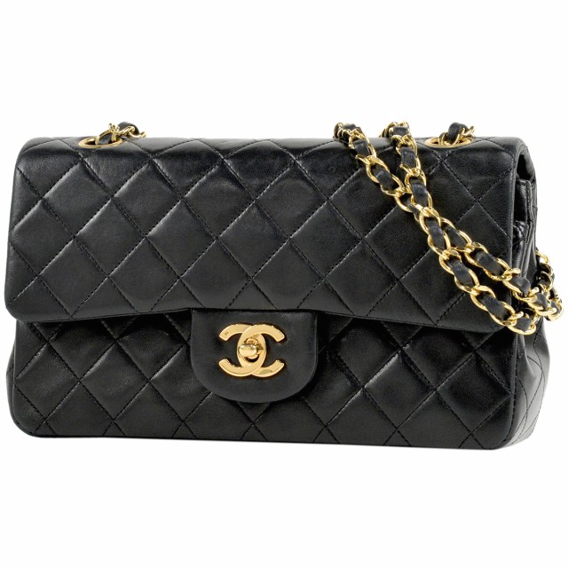 シャネル CHANEL マトラッセ Wフラップ チェーン ショルダーバッグ ココマーク CC ハンドバッグ レザー ブラック レディース 中古