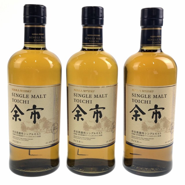 東京都内限定発送 3本 ニッカ NIKKA 余市 シングルモルト 国産 700ml ウイスキー セット 古酒