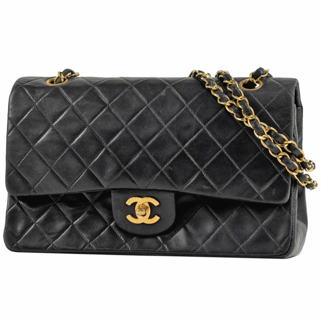 シャネル CHANEL マトラッセ Wフラップ チェーン ショルダーバッグ ココマーク CC ハンドバッグ レザー ブラック レディース 中古