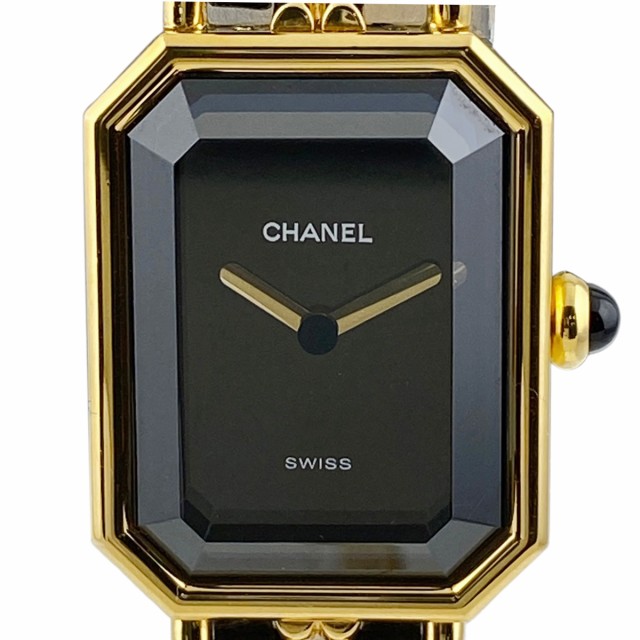 シャネル CHANEL プルミエールS H0001 腕時計 SS レザー クォーツ ブラック レディース 中古