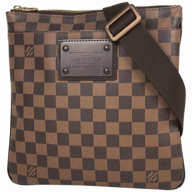 ルイ・ヴィトン Louis Vuitton ポシェット プラット ブルックリン 斜め掛け ショルダーバッグ ダミエ ブラウン N41100 レディース 中古