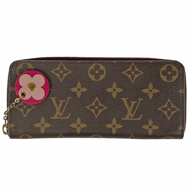 ルイ・ヴィトン Louis Vuitton ポルトフォイユ クレマンス ラウンドファスナー 長財布 モノグラム ブラウン M68314 レディース 中古