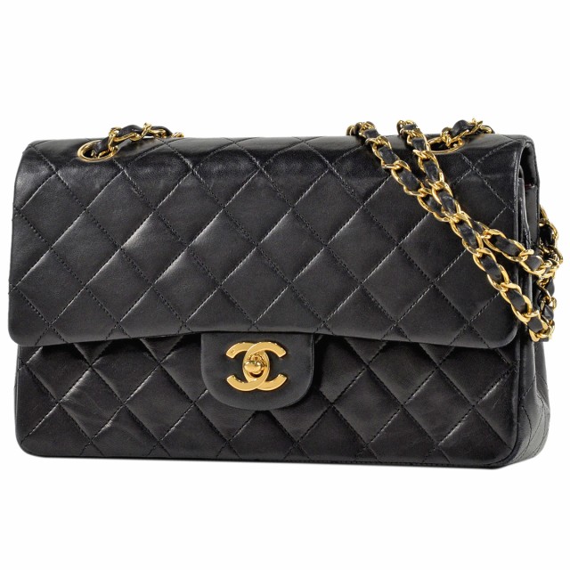 【ジャンク品】シャネル CHANEL マトラッセ Wフラップ チェーン ショルダーバッグ ココマーク CC レザー ブラック レディース 中古