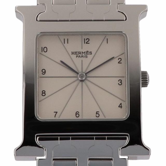 エルメス HERMES Hウォッチ HH1.510 腕時計 SS クォーツ アイボリー メンズ 中古