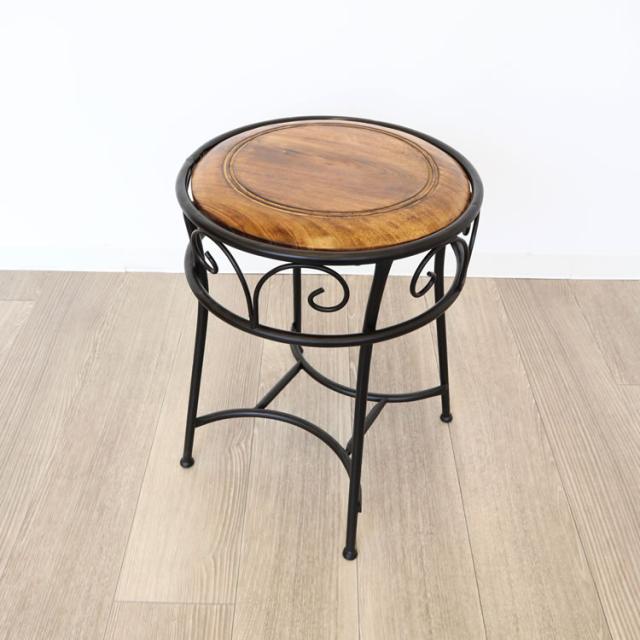 速達メール便 スツール 木製 椅子 おしゃれ ラウンドスツール イス アイアン ウッド丸椅子 コンパクト チェアー リビング 玄関 丸形 おすすめ 人気 21正規激安 Mawaredenergy Com