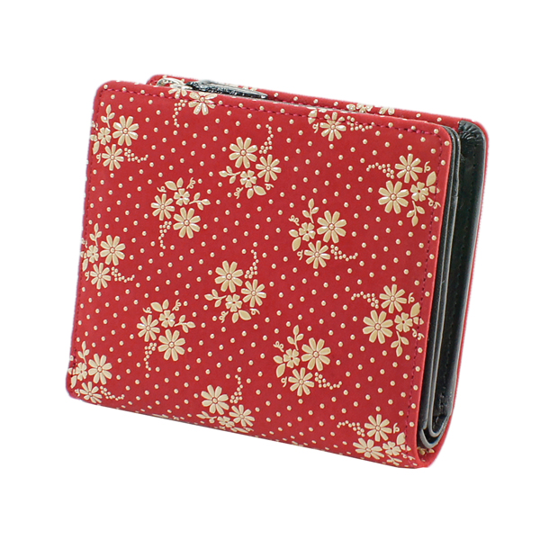 人気トレンド 印伝 甲州印伝 印傳屋 財布 二つ折り財布 2217 コスモス 赤地 白漆 花柄 Ym01 Sale 公式通販 Www Iacymperu Org