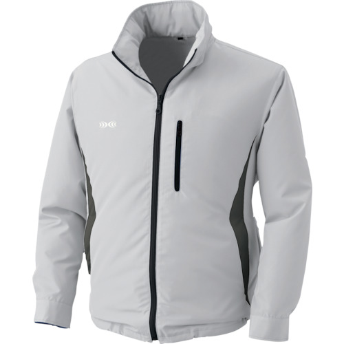 偉大な 空調服 フード付ポリエステル製空調服 ワンタッチファングレー 大容量バッテリーセット シルバー L 05 G22 C06 S3 国内配送 Bayounyc Com