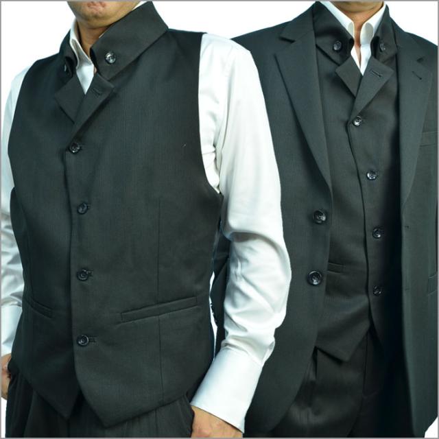 特売 限定在庫 秋冬モデル ベストが メンズスーツ スリーピーススーツ 2釦スーツ 黒ブラック ピケ シャドーストライプ ゆったりめ ホスト系 肌触りがいい Olsonesq Com