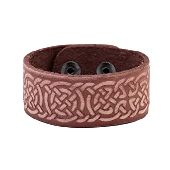 定番人気 ブレスレット ファッション手作りつや消し面ラッキーノットリストバンドcuffエンボスブレスレットwithスナップファスナー 代引不可 Www Centrodeladultomayor Com Uy