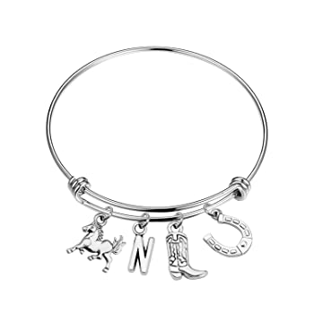 スペシャルset価格 ブレスレット 幸運の馬チャームブレスレット 女性 女の子へのギフト 26個のイニシャルチャーム 馬バングルブレスレット 馬好きへのギフト Sale 送料無料 Vacationgetaways4less Com