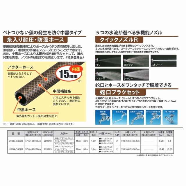 好評 アーバンブラウン 12mm 50ｍ巻 Urb4 Q507r なブラウンホースリール 三洋化成 保障できる Afriheritage Org