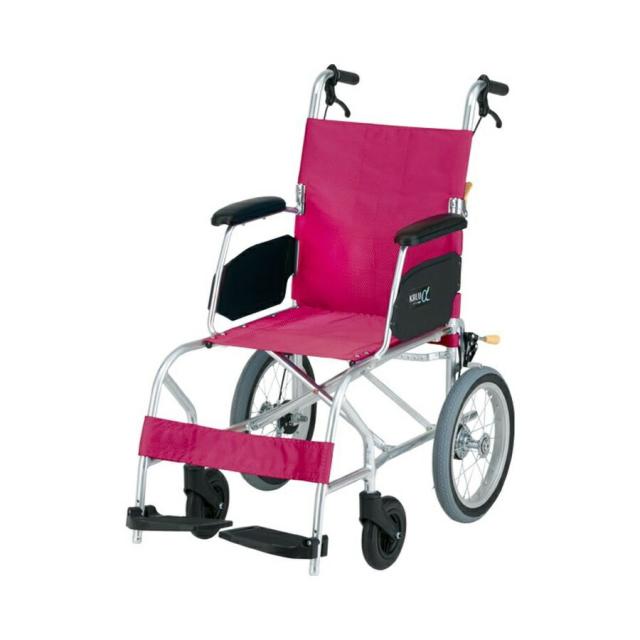 予約アイテム ライトレッド エアリータイヤ 座幅40cm 日進医療器 ネットショッピング Kalu7a カルナナ 車椅子 介助式 車いす Nah L7a エアリータイヤ Aパッケージ ブランド品買取