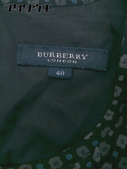 新着商品 Burberry London バーバリー 花柄 半袖 膝丈 ワンピース サイズ40 ブラック グレー レディース 現金特価