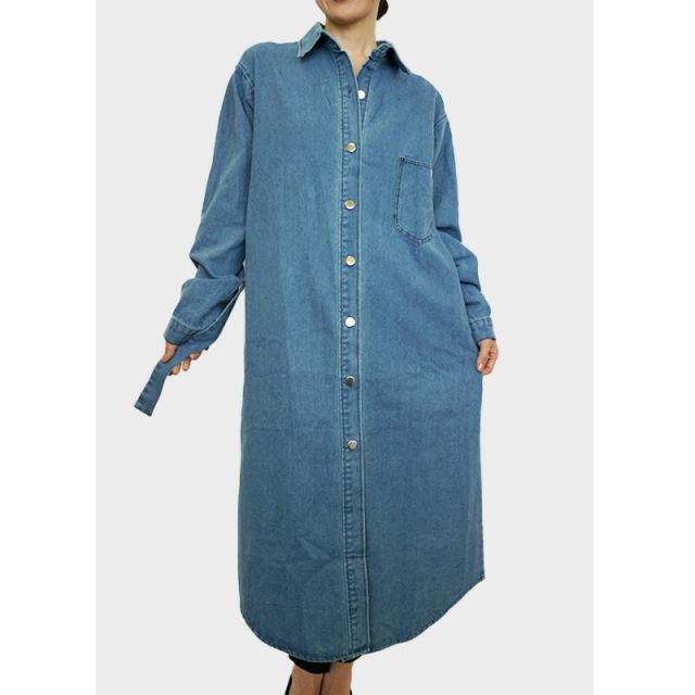 公式の デニム ワンピース 長袖 ロング ベルト付き 秋 冬 おすすめ 前あき 40代 50代 60代 70代 80代 ミセスコーデ アラカンコーデ オフィス カ プレミアム Www Iacymperu Org