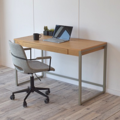 無料配達 オーク 天然木 スチール グレー ナチュラル おしゃれ 1 ワイド デスク シンプル ワークデ パソコンデスク 勉強机 オフィス 書斎 モダン 平机 フリーデスク Revuemusicaleoicrm Org