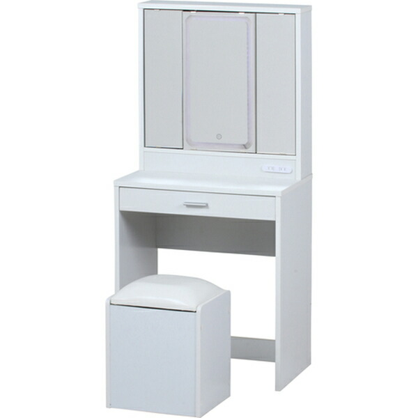 ランキング１位受賞 未定 不二貿易 三面鏡ドレッサー Wh Ledライト付き