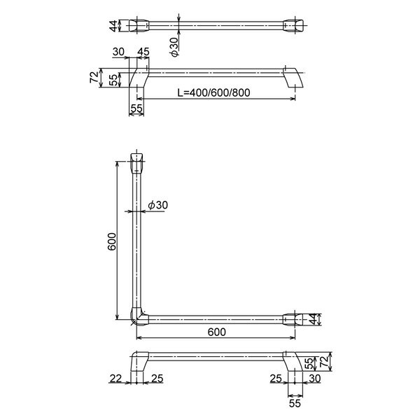 在庫限り リラインス ニギリバーi型 600mm カワジュン オシャレ 高級 手すり R08w 600 60 Off Carlavista Com