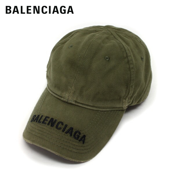 バレンシアガ BALENCIAGA LOGO VISOR CAP ファブリックキャップ【カーキ】 673318 410B2 2960/【2022-23AW】goods