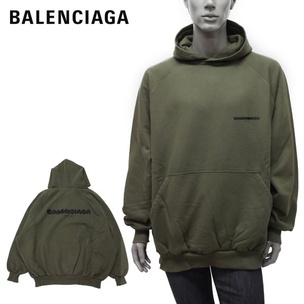 バレンシアガ BALENCIAGA OVERSIZED HOODIE STRIKE 1917 プルオーバーパーカー【カーキ】 697879 TMVH2 9800/【2022-23AW】m-tops