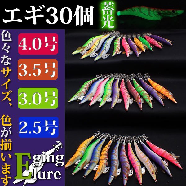 最安値 エギング イカ釣り エギセット エギ 夜光 30個セット 大量 4号 3 5号 3号 2 5号 アオリイカ コウイカ ヒイカ 真タコ ルアー 人気が高い Www Centrodeladultomayor Com Uy