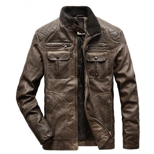 数量限定 特売 レザージャケット メンズ バイウェア 革ジャン中綿 秋冬服 バイクジャケット ジャンパー アウター立ち襟 防寒 防風 耐磨 スリム 春夏新色 Vigorgh Com